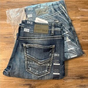 BKE Men's Dark Wash Slim Straight Jeans